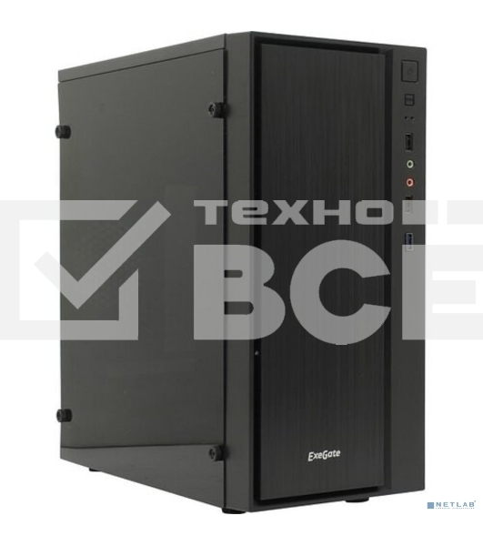 Корпус Minitower ExeGate mEVO-9301 Black-RGB light, ATX, <600NPX>, 2*USB+1*USB3.0, HD Audio