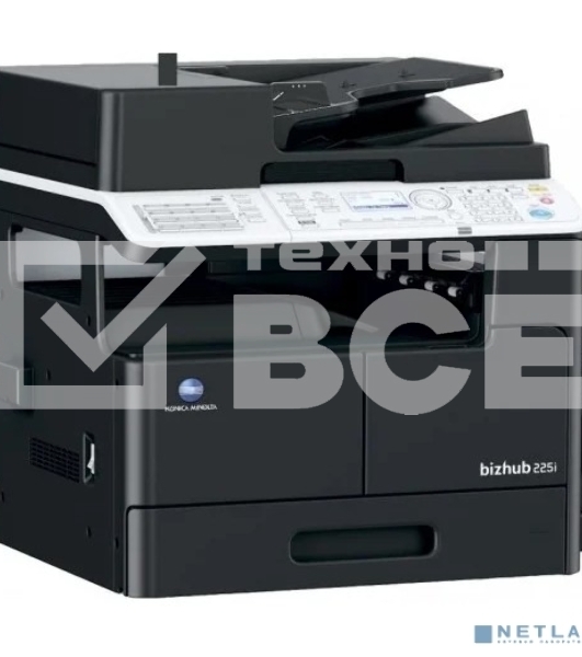 МФУ Konica Minolta bizhub 225i (А3, ч/б, 22 ppm, 256Mb, USB, Ethernet, лоток 250л, без крышки, без тонера)