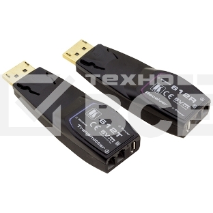 Передатчик и приемник сигнала DisplayPort Kramer Electronics 612R/T 1.2 по волоконно-оптическому кабелю; кабель 2LC, многомодовый ОМ3, до 100 м, поддержка 4К60 4:4:4