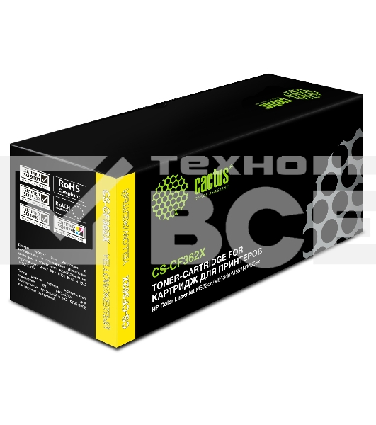 Картридж лазерный Cactus CS-CF362X желтый (9500 стр.) для HP CLJ M552dn/M553dn