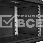 Шкаф телекоммуникационный 19' настенный 6U ExeGate EC-WM-6U.450.G.BLACK (19', 6U, 600x450x370 мм (ШхГхВ), передняя дверь закаленное стекло, съемные боковые панели, пыле- и влагозащита IP23, черный RAL 9004), фото5