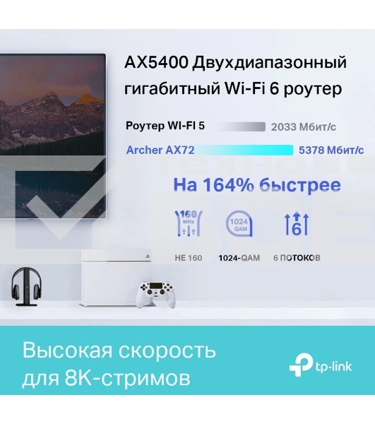 Маршрутизатор TP-Link Archer AX72 AX5400 Dual-Band Wi-Fi 6 Router
