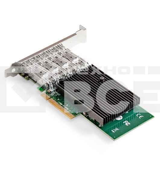 Сетевой адаптер ExeGate EXE-X710-4SFP+ (PCI-E x8 v.3, порты 4x SFP+, Quad 10Gb/s, Server NIC Chipset Intel FTXL710)