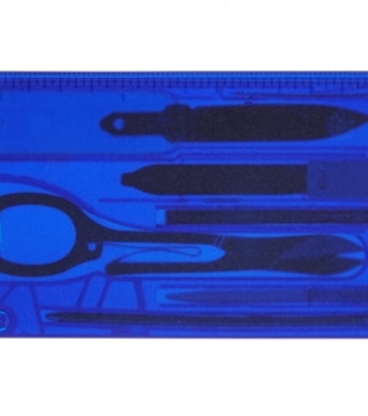 Швейцарская карта Victorinox SwissCard Lite (0.7322.T2) синий полупрозрачный коробка подарочная