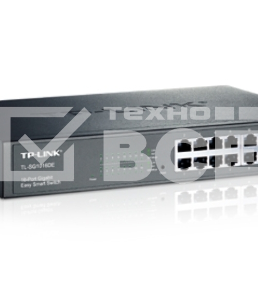 Сетевой коммутатор TP-Link SMB TL-SG1016DE 16-Port Gigabit Easy Smart Switch, 16 10/100/100Mbps RJ45 ports, MTU/Port/Tag-based VLAN, QoS, IGMP Snooping