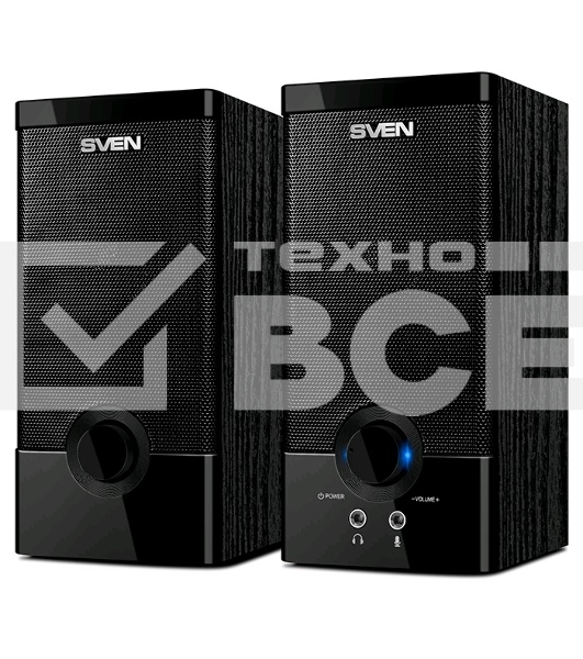 Колонки Sven SPS-603 черный {USB-порт ПК, ноутбука или адаптер 5V DC}