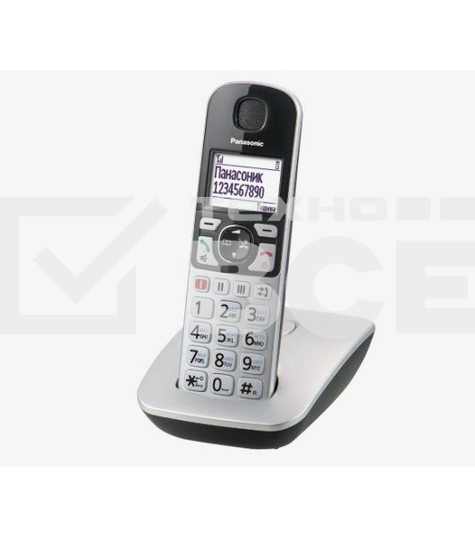 Телефон беспроводной (DECT) Panasonic KX-TGE510RUS, серебристый