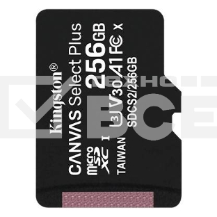 Флеш карта microSDHC 256GB microSDXC Class10 Kingston <SDCS2/256GBSP> UHS-I Canvas Select up to 100MB/s без адапт