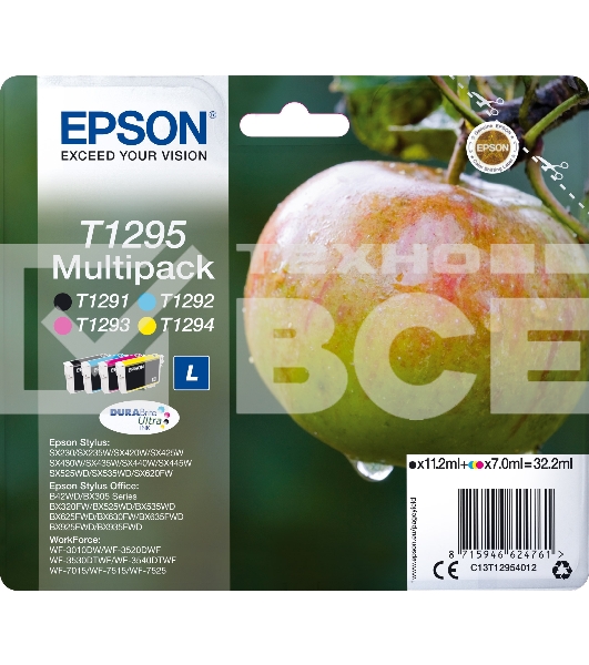 Набор картриджей EPSON C13T12954012 черный / голубой / пурпурный / желтый