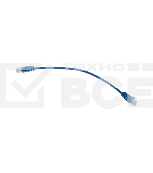 Патч-корд U/UTP, CAT 5e, RJ45-RJ45, 26AWG, ZH нг(А)-HF, синий, 0,3м Rexant