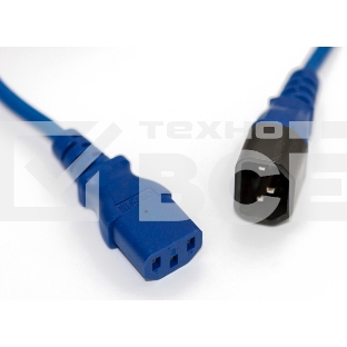Кабель питания Hyperline PWC-IEC13-IEC14-1.8-BL монитор-компьютер IEC 320 C13 - IEC 320 C14 (3x0.75), 10A, прямая вилка, 1.8 м, цвет синий