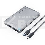 Внешний бокс 2.5 SATA Netac WH12 USB 3.0 NT07WH12-30CC слайд алюминиевый корпус, черно- серебристый, фото3