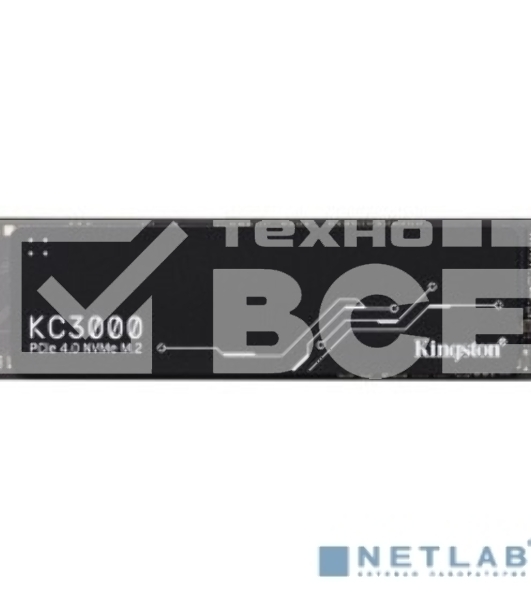 Накопитель SSD Kingston KC3000, 4Tb, PCIe 4.0 x4, M.2 2280, NVMe, R/W 7000/7000, с радиатором