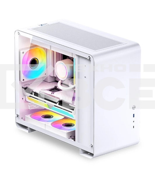 Корпус без блока питания JONSBO U4 Mini, Mini-Tower, TG, no fan, 1xUSB-A 3.0 + 1xUSB-C 3.2, mATX, mITX White