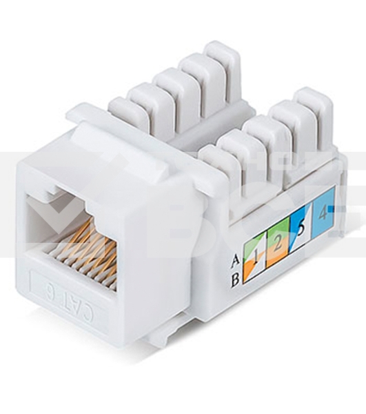 Модуль Keystone Rexant Jack RJ-45(8P8C), UTP неэкранированный, CAT 6, тип 90 градусов, белый PRO