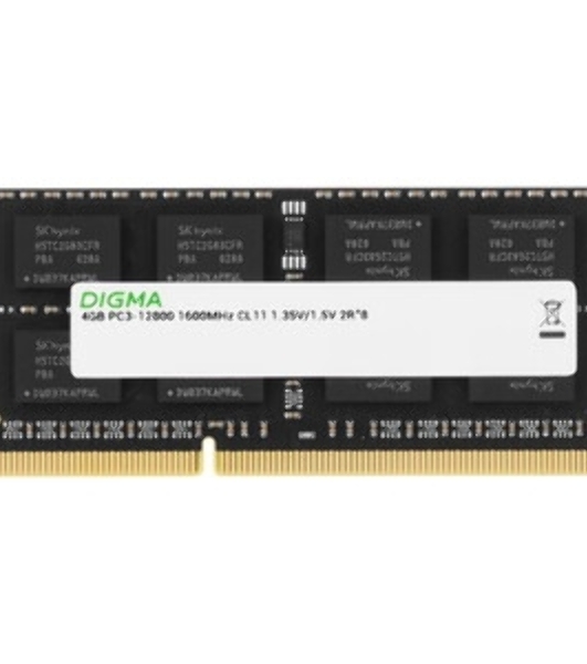 Оперативная память Digma, DDR3, 4GB (1x4 GB), 1600 MHz, CL11, SO-DIMM