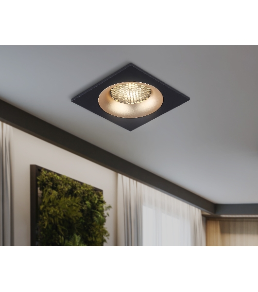 Светильник встраиваемый Ambrella light TN102730 BK/GD черный/золото GU5.3 92*92*23