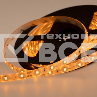 Лента LED силикон, 8 мм, IP65, SMD 2835, 60 LED/m, 12 V, цвет свечения желтый