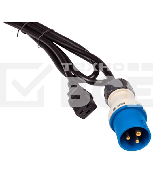 Шнур питания C19-I309 Male, 3х2.5, 220В, 16А, черный, 2.5 метра