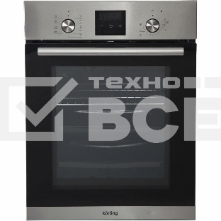 Встраиваемая электрическая духовка Korting OKB 7931 CMX 59.6 х 45 x 55 см, 9 режимов нагрева, сенсорное электронное управление TouchControl, LED дисплей Cold White белого цвета, утапливаемые переключатели, телескопические направляющие на 1-м уровне, нержа