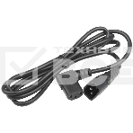 Кабель питания Hyperline PWC-IEC13A-IEC14-1.8-BK  монитор-компьютер IEC 320 C13 (угловая) - IEC 320 C14 (3x0.75), 10A, прямая вилка, 1.8м, цвет черный, фото2