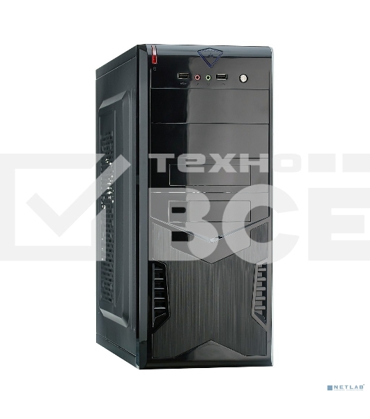 Компьютерный корпус Miditower Exegate CP-604 Black, ATX, <без БП>, 2*USB, Audio