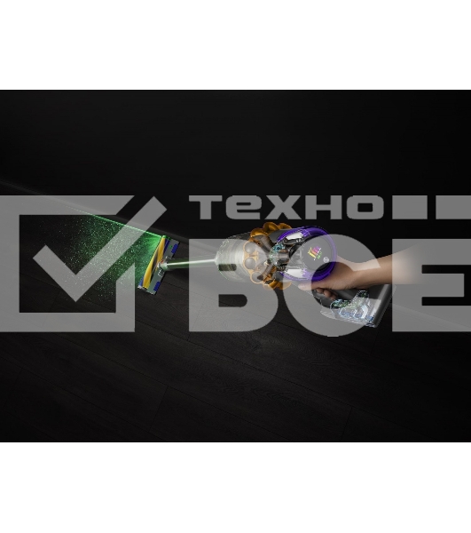Пылесос вертикальный Dyson V15 Detect Absolute SV47 (447033-01) серебристый, питание от аккумулятора, 240 Вт, уборка сухая, пылесборник 0.76 л, работа от АКБ max - 60 мин