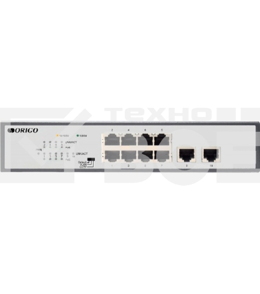 Неуправляемый PoE-коммутатор ORIGO Unmanaged Switch 8x1000Base-T PoE, 2x1000Base-T, PoE Budget 120W, Long-range PoE up to 250m, 19