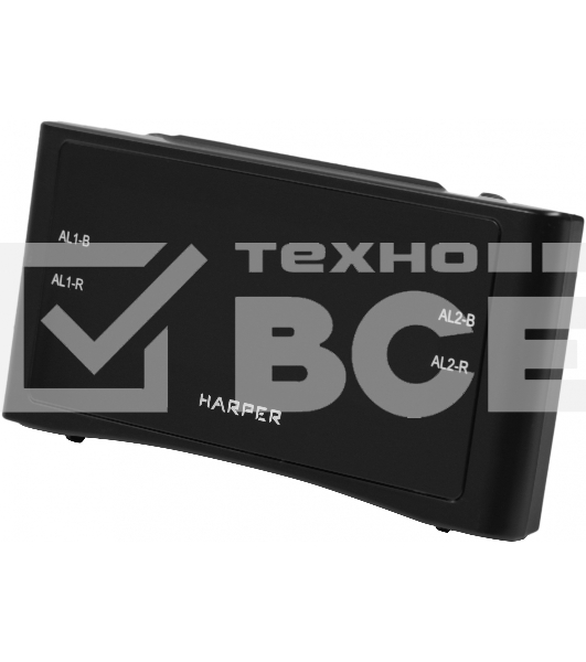 Радиобудильник Harper HCLK-1006 черный LED подсв:зеленая часы:цифровые AM/FM