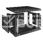 Шкаф телекоммуникационный 19' настенный 6U ExeGate EC-WM-6U.450.G.BLACK (19', 6U, 600x450x370 мм (ШхГхВ), передняя дверь закаленное стекло, съемные боковые панели, пыле- и влагозащита IP23, черный RAL 9004), фото4