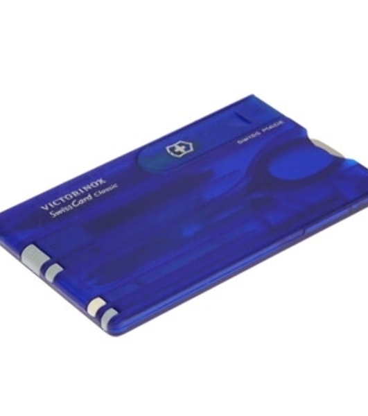 Швейцарская карта Victorinox SwissCard Lite (0.7322.T2) синий полупрозрачный коробка подарочная