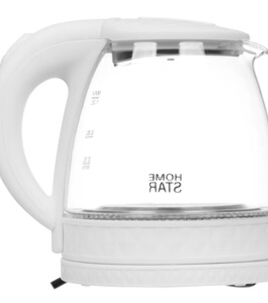 Чайник электрический Homestar HS-1053 1,2 л,стекло/пластик, белый (106464)