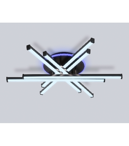 Потолочный светодиодный светильник Ambrella light FL6272 BK черный 76W 3000K-6400K+RGB 700*615*135 (ПДУ ИК)