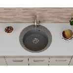 Мойка для кухни BAU Dream Gray stone D 50, выпуск с сифоном в комплекте, серый камень, фото9