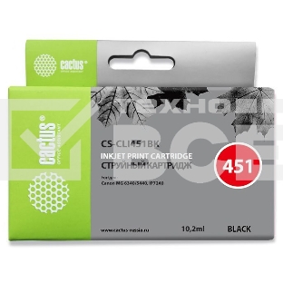 Картридж струйный Cactus CS-CLI451BK черный (10,2 мл) для Canon MG 6340/5440/IP7240