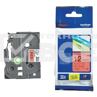 Картридж Brother TZE431 12 мм, 8 м, черный шрифт, красный фон, для BROTHER P-touch