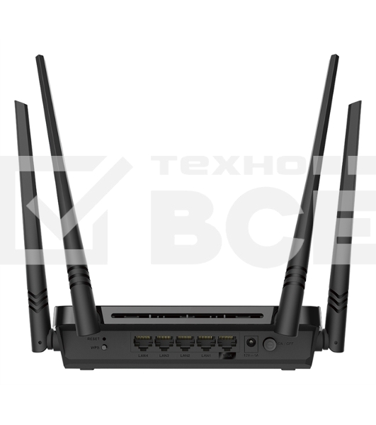 Роутер D-Link DIR-822/RU/E1A, Wireless AC1200 Dual-Band Router with 1 10/100Base-TX WAN port and 4 10/100Base-TX LAN ports.802.11b/g/n compatible, 802.11AC up to 866Mbps,1 10/100Base-TX WAN port, 4 10/100B
