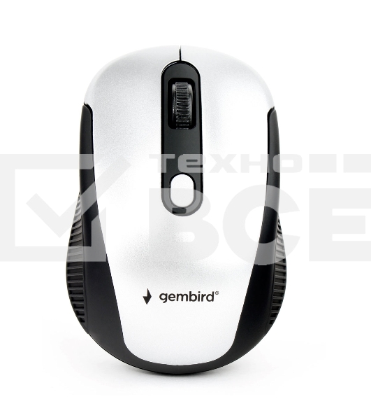 Мышь беспроводная Gembird MUSW-420-4 серебристый, 1600 dpi, радиоканал, USB, кнопки - 4