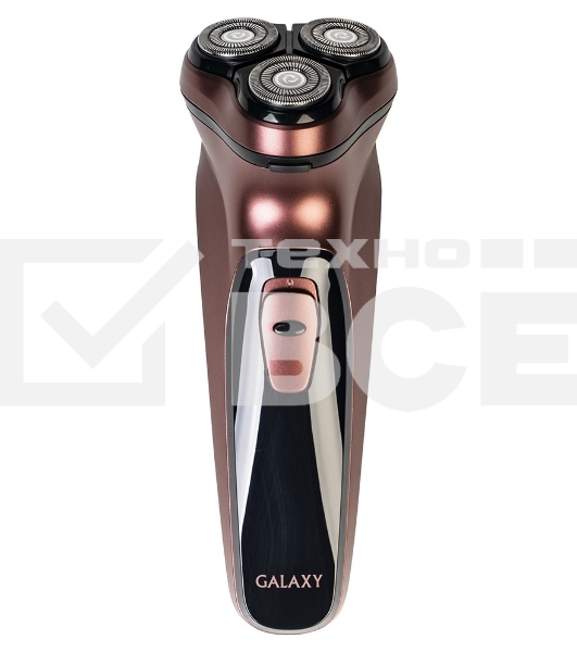 Бритва Galaxy Line GL 4209, бронзовый, аккумуляторная, 5 Вт, Li-Ion аккумулятор емкостью 600 мА*ч, вр. непр. работы до 1,5 ч, ножи из нержавеющей стали, 3 независимые плавающие головки, возможность промывки бреющего блока, индикатор заряда и работы, встро