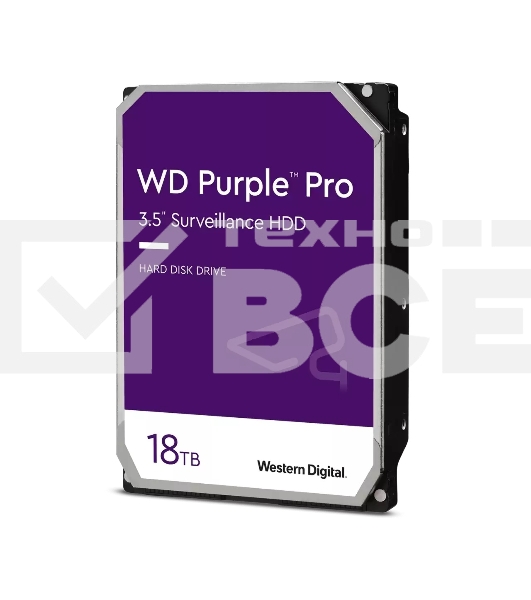 Жесткий диск Western Digital  Original SATA-III 18Tb WD181PURP Video Purple Pro (7200rpm) 512Mb 3.5