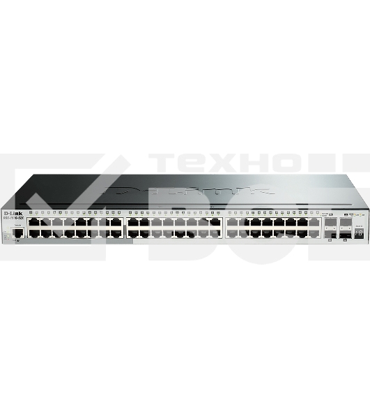 Коммутатор D-Link DGS-1510-52X/A2A Настраиваемый стекируемый коммутатор SmartPro уровня 2+ с 48 портами 10/100/1000Base-T и 4 портами 10GBase-X SFP+