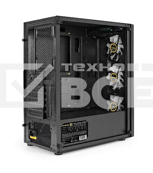 Корпус Miditower ExeGate EVO-8227-NPX700 (ATX, БП 700NPX с вент. 12см, 2*USB+1*USB3.0+HD Audio, черный, 3 вент.  RGB, закаленное стекло)