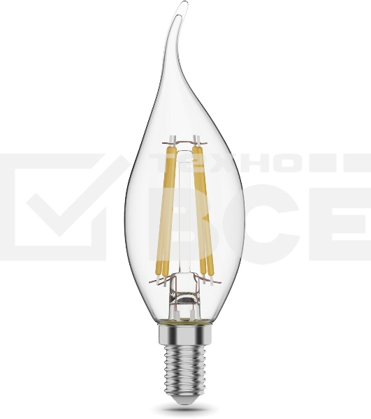 Лампа Gauss LED Filament Свеча на ветру E14 11W 720lm 2700K 1/10/50