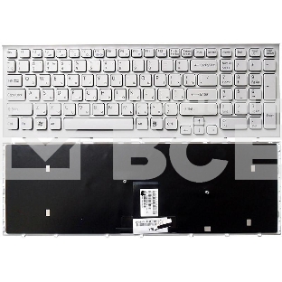 Клавиатура для ноутбука Sony Vaio VPC-EB белый с белой рамкой