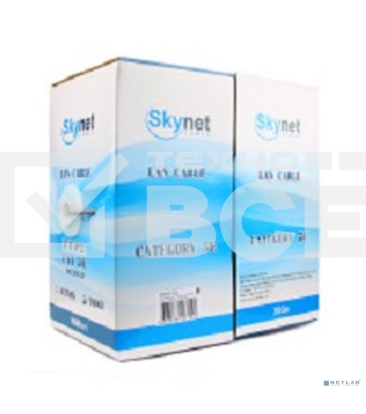 Кабель SkyNet Standart UTP indoor 4x2x0,48, медный, FLUKE TEST, кат.5e, однож., 305 м, box, серый