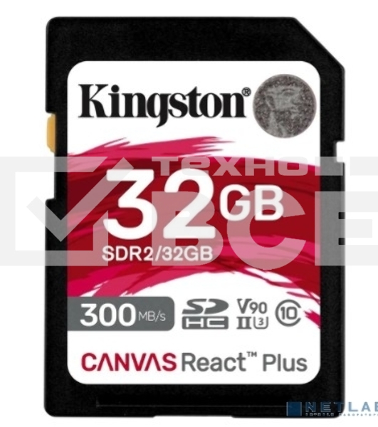 Флеш карта SDHC 32Gb Kingston SDHC, UHS-I Class U3 V90, чтение: 300Мб/с, запись: 260Мб/с <SDR2/32GB>