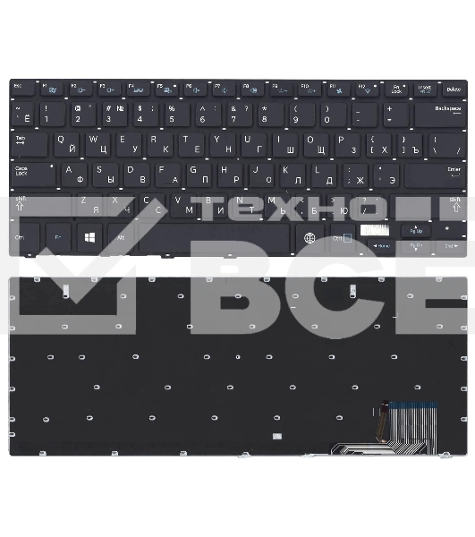 Клавиатура для ноутбука Samsung NP730U3E NP740U3E черная с подсветкой