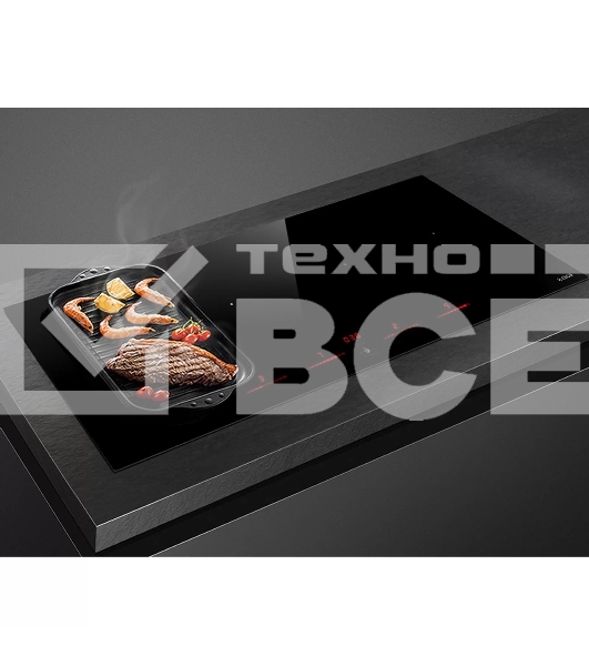 Индукционная варочная панель Elica, 87см, две Bridge zone, сенсорное управление, 9 уровней мощности, Booster, индикатор остаточного тепла, распознование посуды, пауза, подогрев, таймер, черный