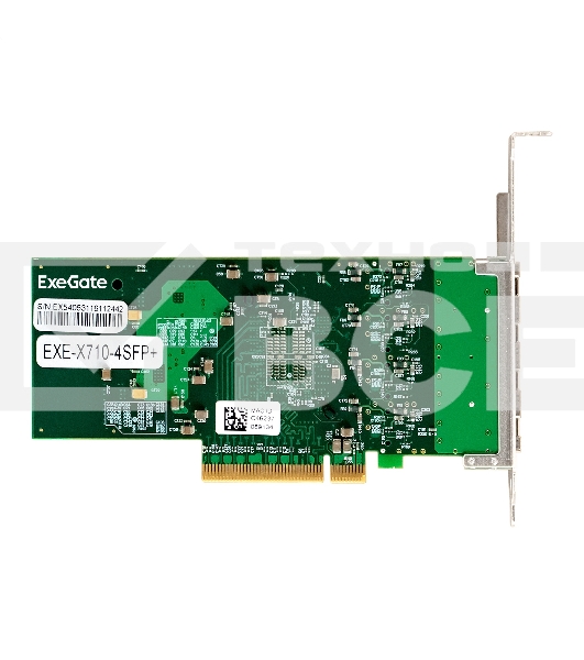 Сетевой адаптер ExeGate EXE-X710-4SFP+ (PCI-E x8 v.3, порты 4x SFP+, Quad 10Gb/s, Server NIC Chipset Intel FTXL710)