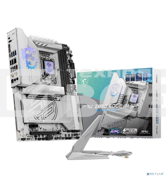 Материнская плата MSI MPG Z890 EDGE TI WIFI, LGA 1851, Intel Z890, 4xDDR5, 4xSATA, 5xM.2, 1xPCIe 5.0 x16, 1xPCIe 4.0 x4, 1xPCIe x1, 1xHDMI, 1x5Gb LAN, 1xUSB-A 2.0, 4xUSB-A 3.2 Gen 1, 4xUSB-A 3.2 Gen 2, 1xUSB-C 3.2 Gen 2, 2xUSB-C Tb4, 2x3.5 мм, 7.1, ATX
